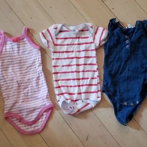 3 girl onesies from petit bateau and splendid